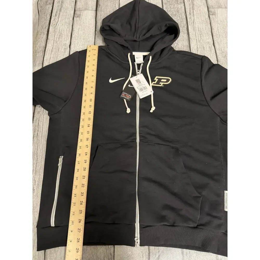 NWT Mens Nike Purdue Boilermakers 2025 Sideline Full Zip Dri Fit Hoodie XL Black